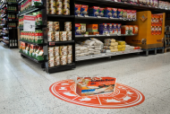 floor sticker mediamix marketing campaign grocery store