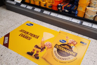 Oltermanni in-store ad floor advertising marketing campaign grocery store